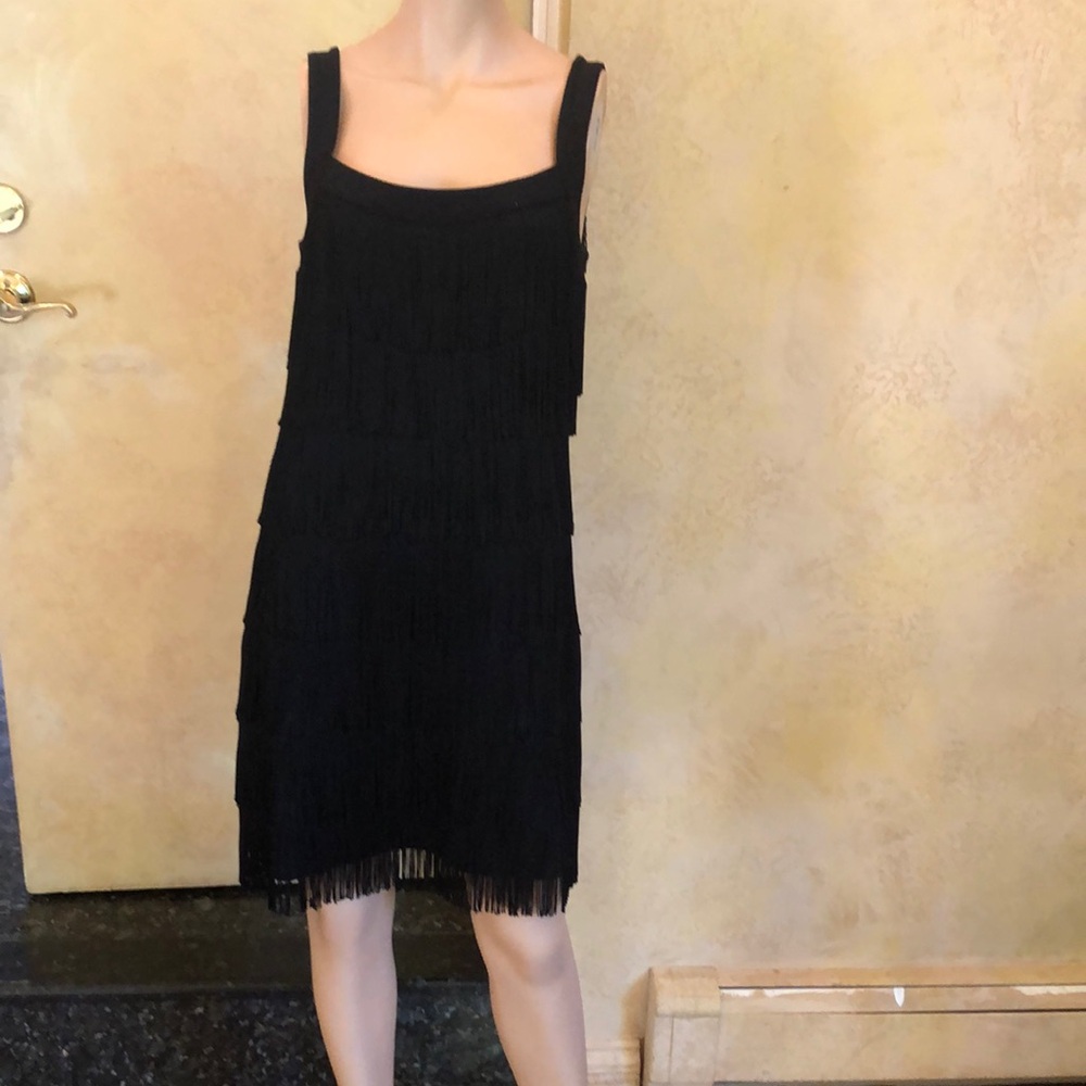 White House Black Market Black Pleated Sheath Mini Dress
